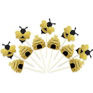 100 Piece Bee Cupcake Toppers